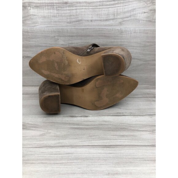 1 State Ankle Boots Women's 8.5 Paven Brown Suede Side Zip Booties - Picture 11 of 11